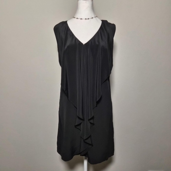 MILLY 100% Silk Draped Black Mini Dress US 4 - Picture 1 of 6